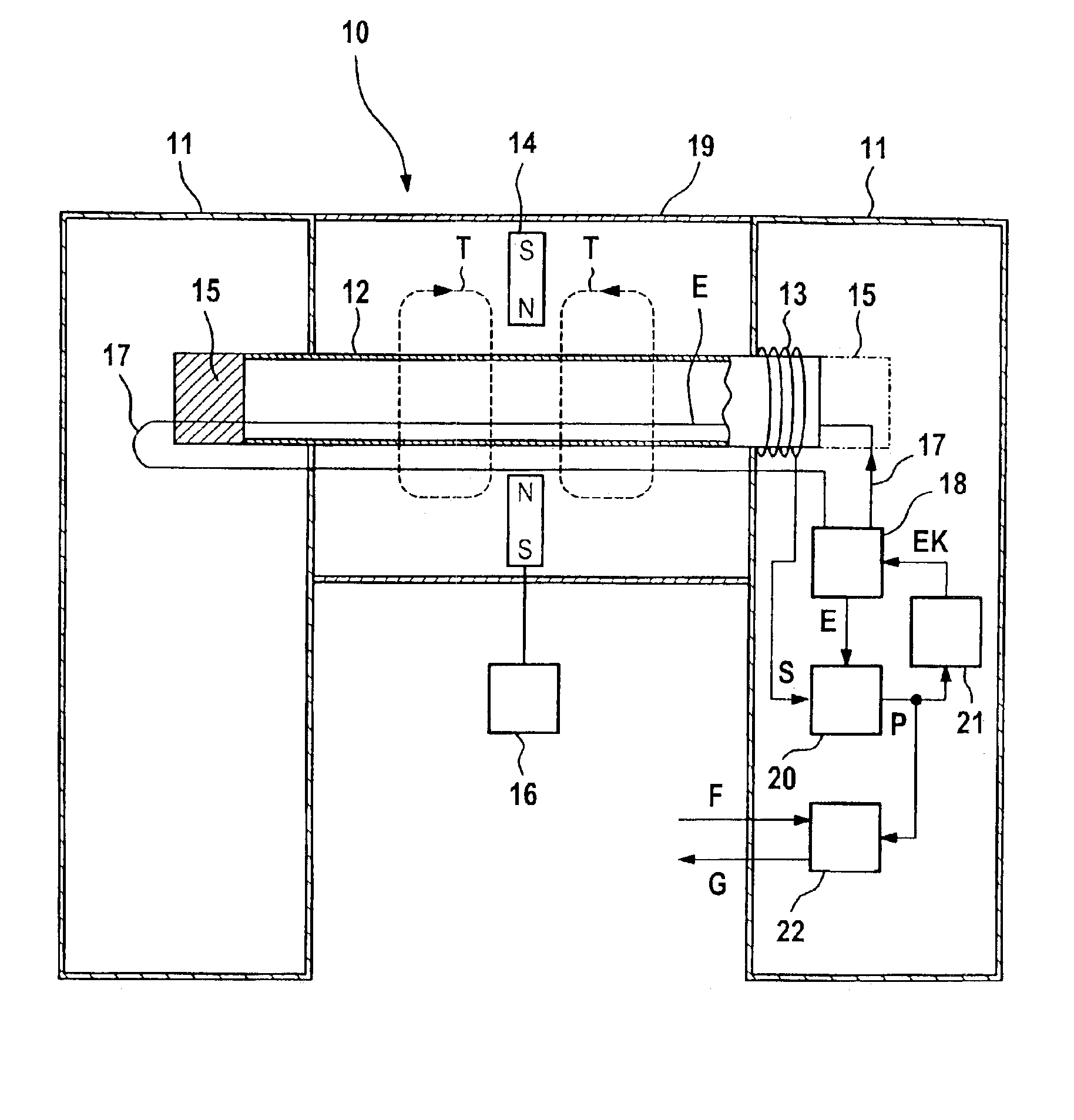 Magnetostrictive position measuring method and system for changing a duration of a next excitation pulse as a function of the ascertained position of the magnet and the associated excitation pulse corrective value