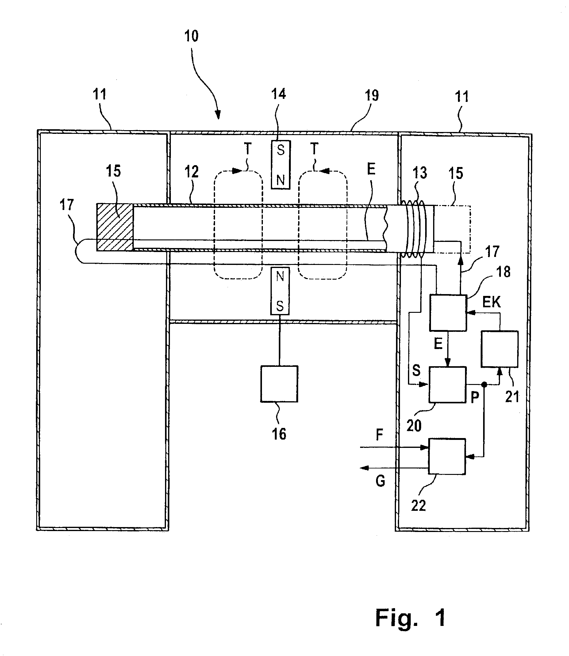 Magnetostrictive position measuring method and system for changing a duration of a next excitation pulse as a function of the ascertained position of the magnet and the associated excitation pulse corrective value