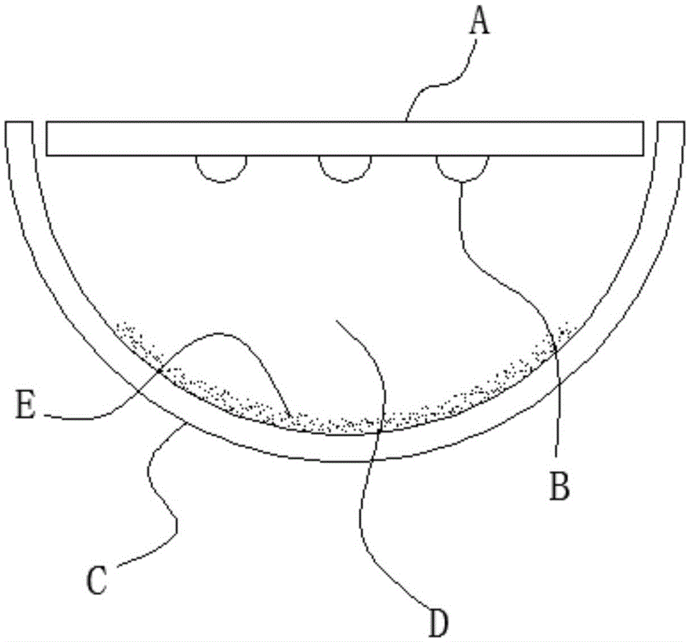 Hood-shaped light guiding structure and illumination lamp provided with hood-shaped light guiding structure