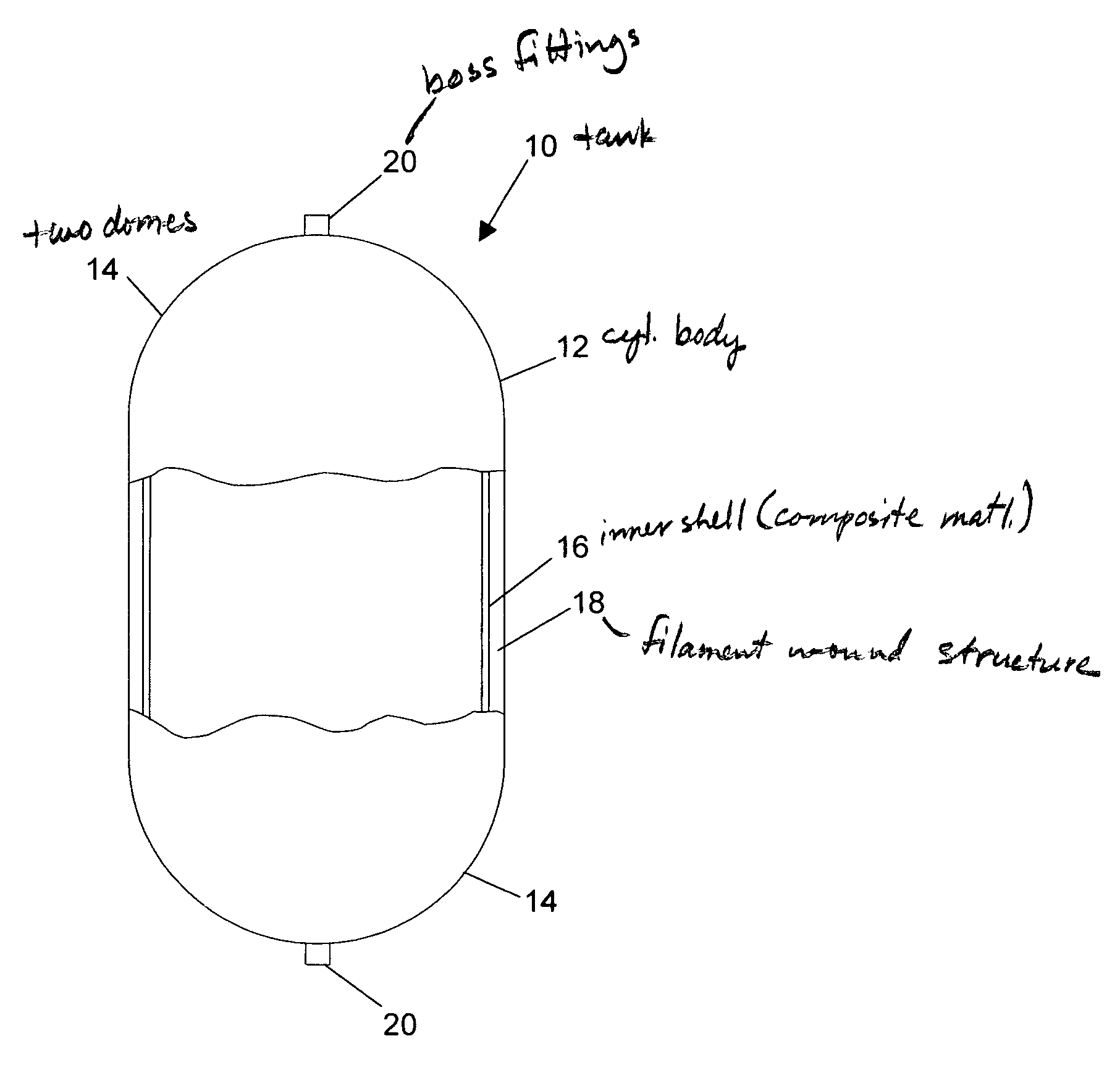 Composite pressure tank and process for its manufacture