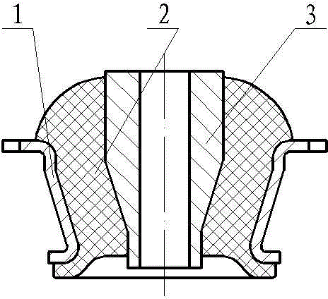 Metal compounded rubber vibration isolator