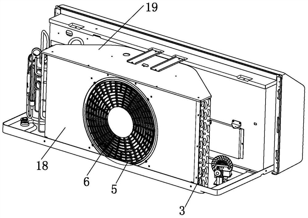 Outdoor side heat exchange structure of air conditioner all-in-one machine