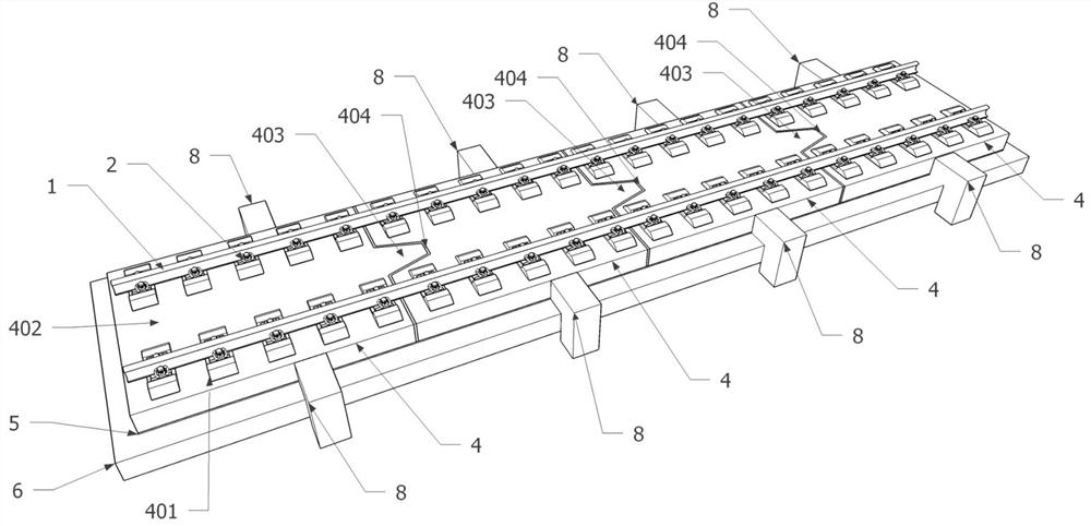 External limiting module split mounting type track structure