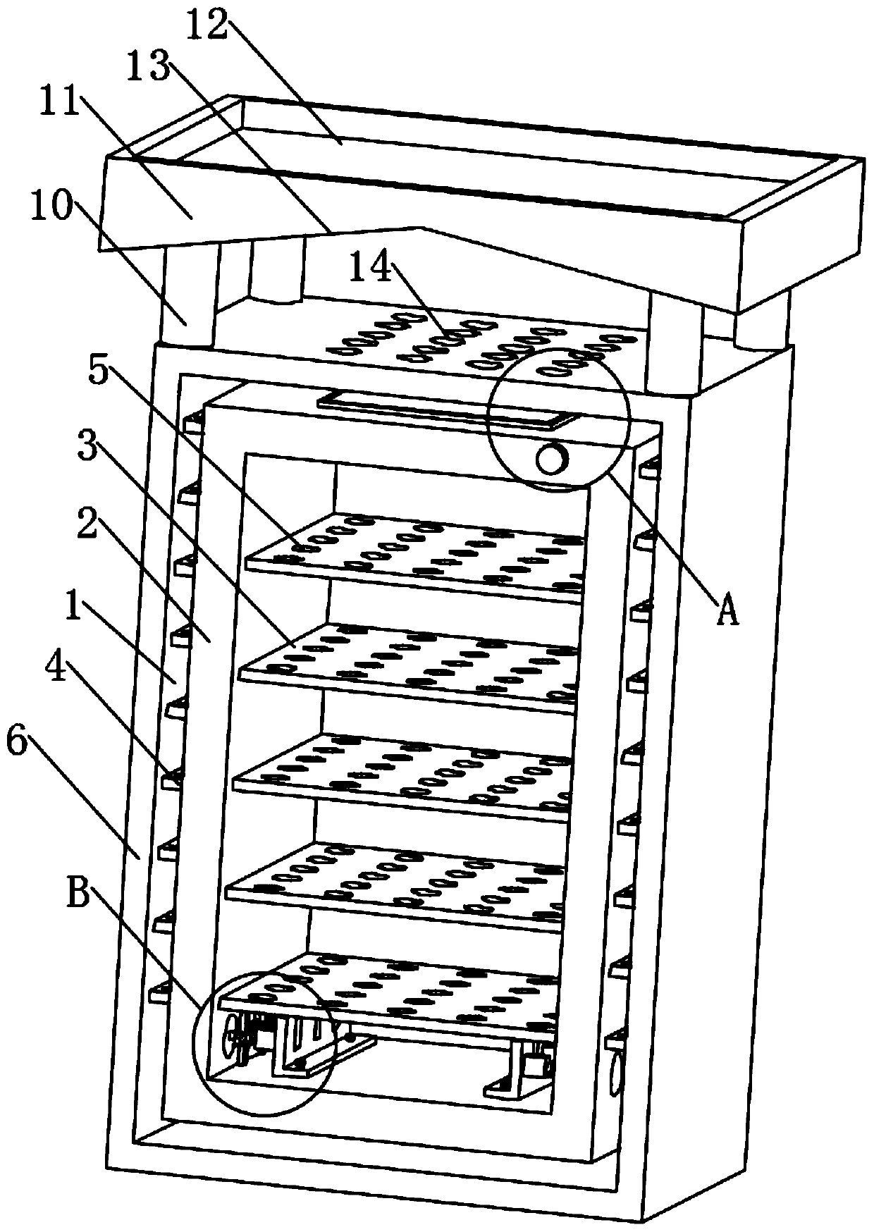 Inner cold and hot air circulation device of power distribution cabinet