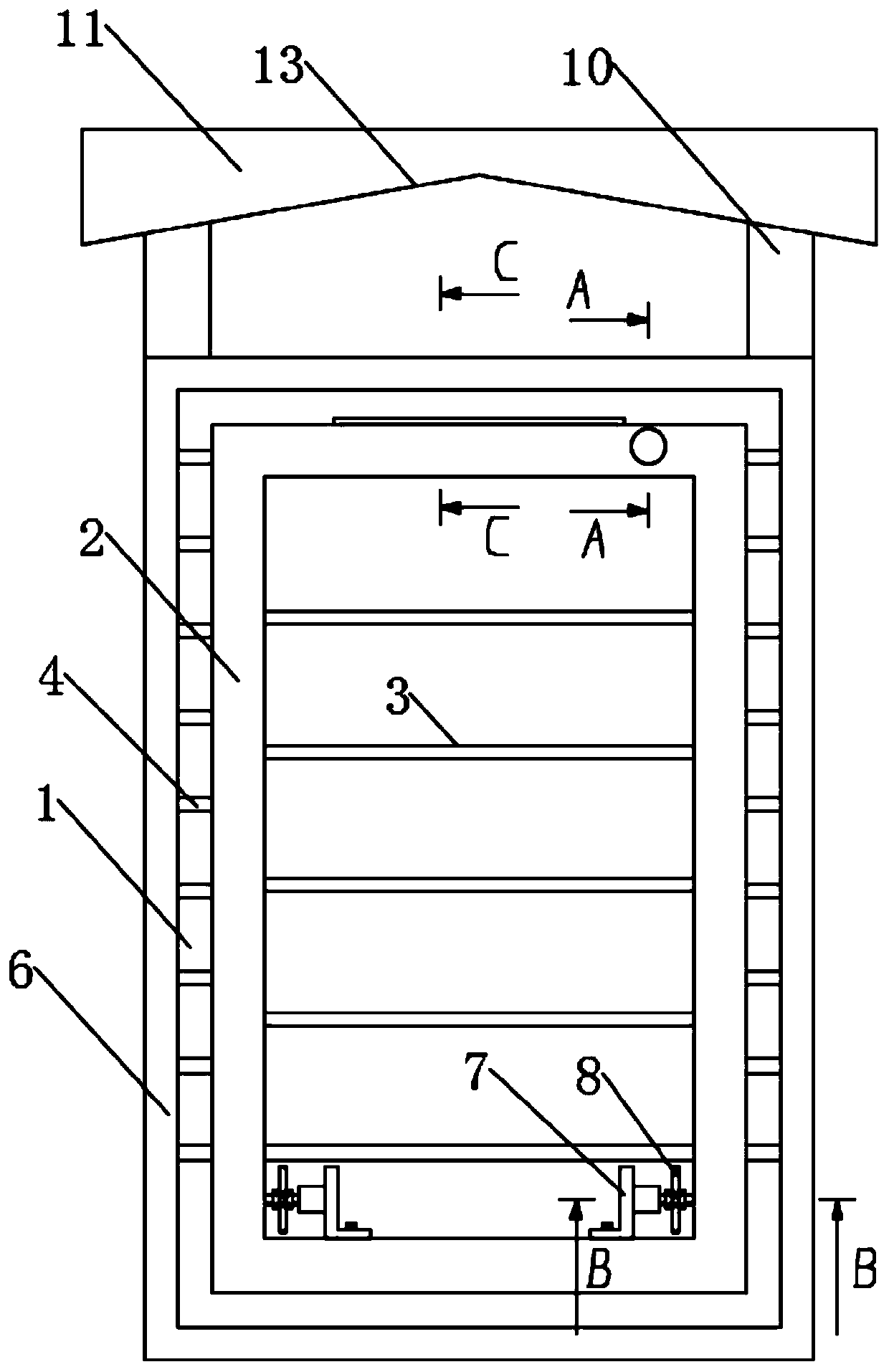 Inner cold and hot air circulation device of power distribution cabinet