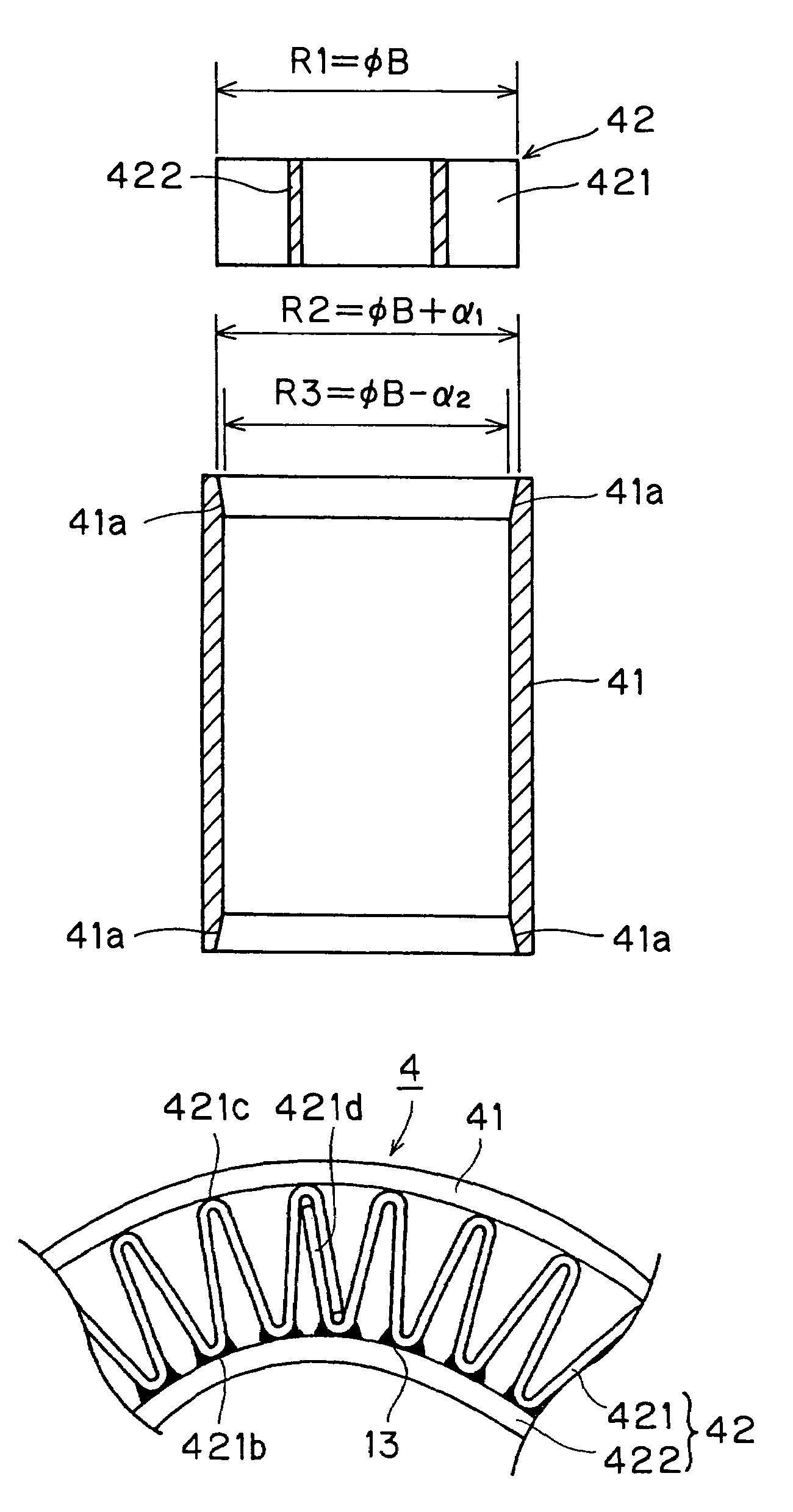 Heat exchanger element and heat exchanger member for a stirling cycle refrigerator and method of manufacturing such a heat exchanger member