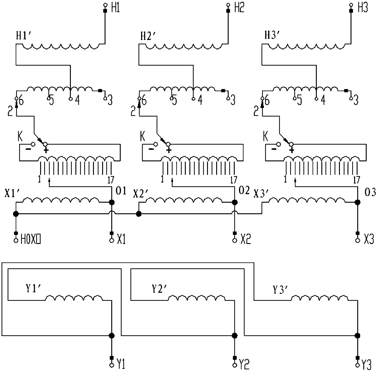 Autotransformer with novel voltage regulation mode and voltage regulation method thereof