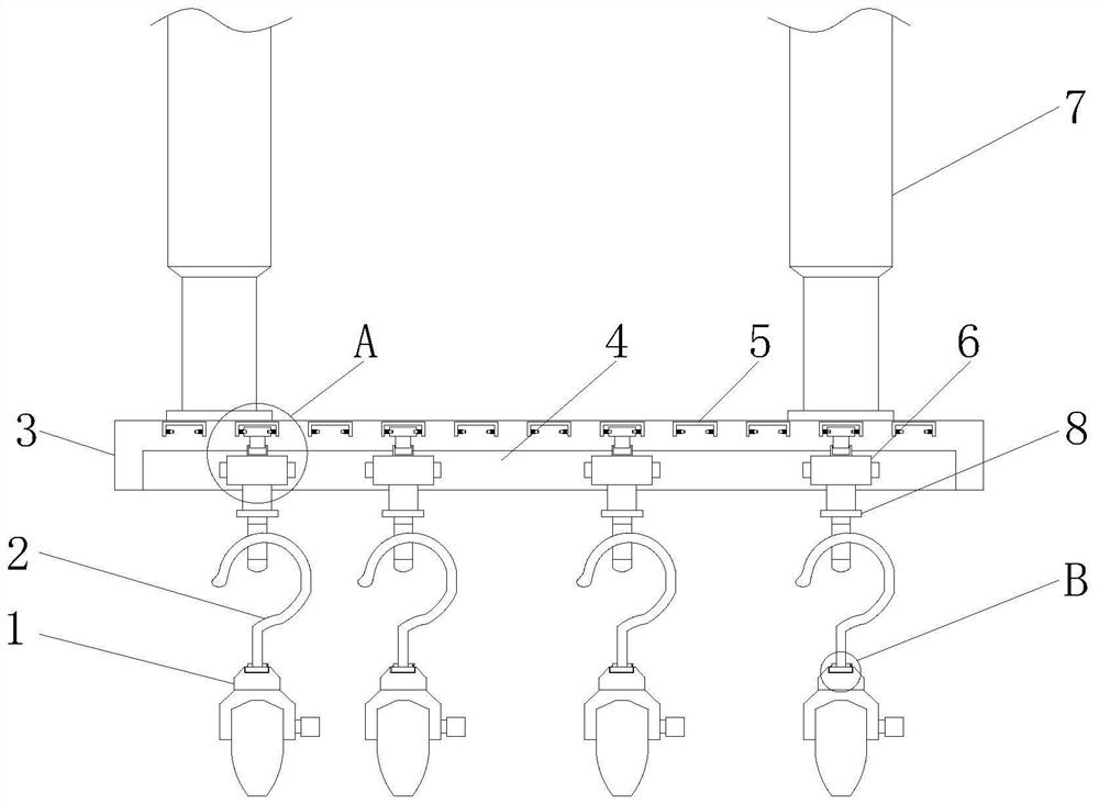 Hanging bearing device for garment ironing and processing