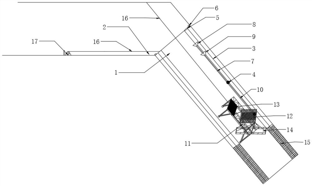 Steep inclined shaft slip form system and cast-in-place concrete lining construction method