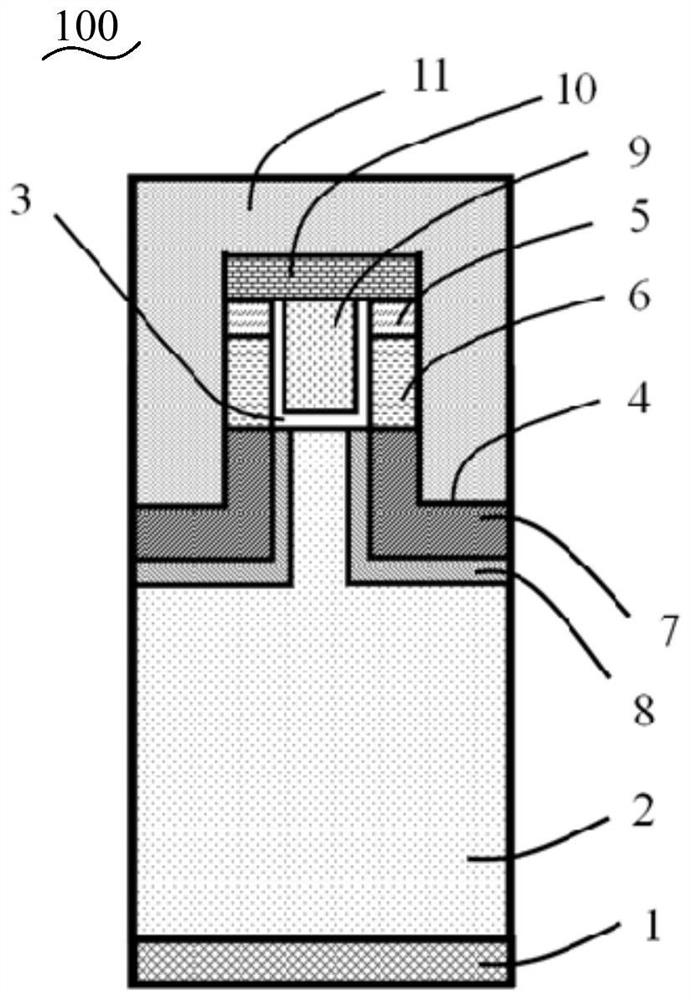 Double-trench sic MOSFET structure and manufacturing method for high-frequency applications