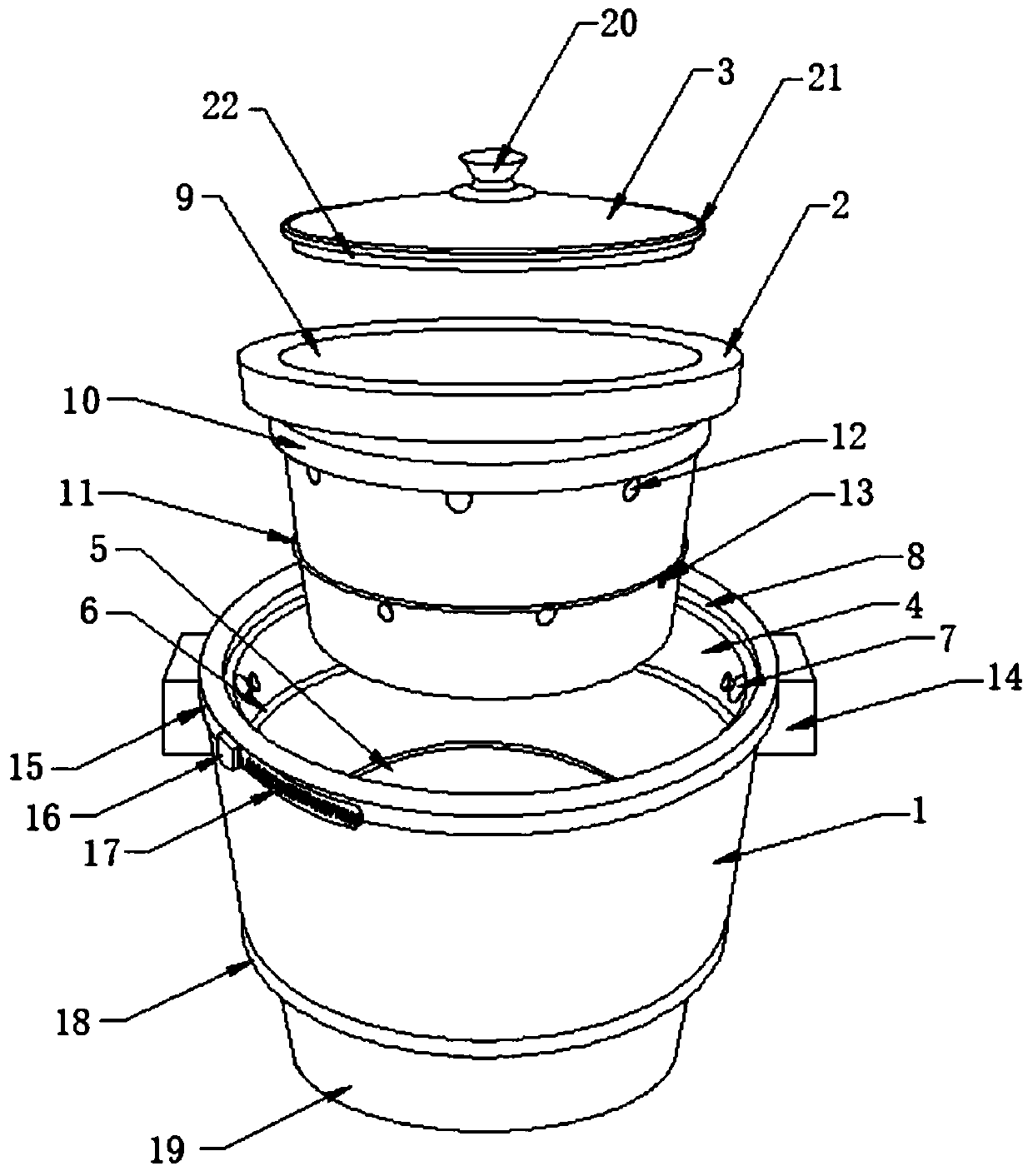 Novel fountain hot pot