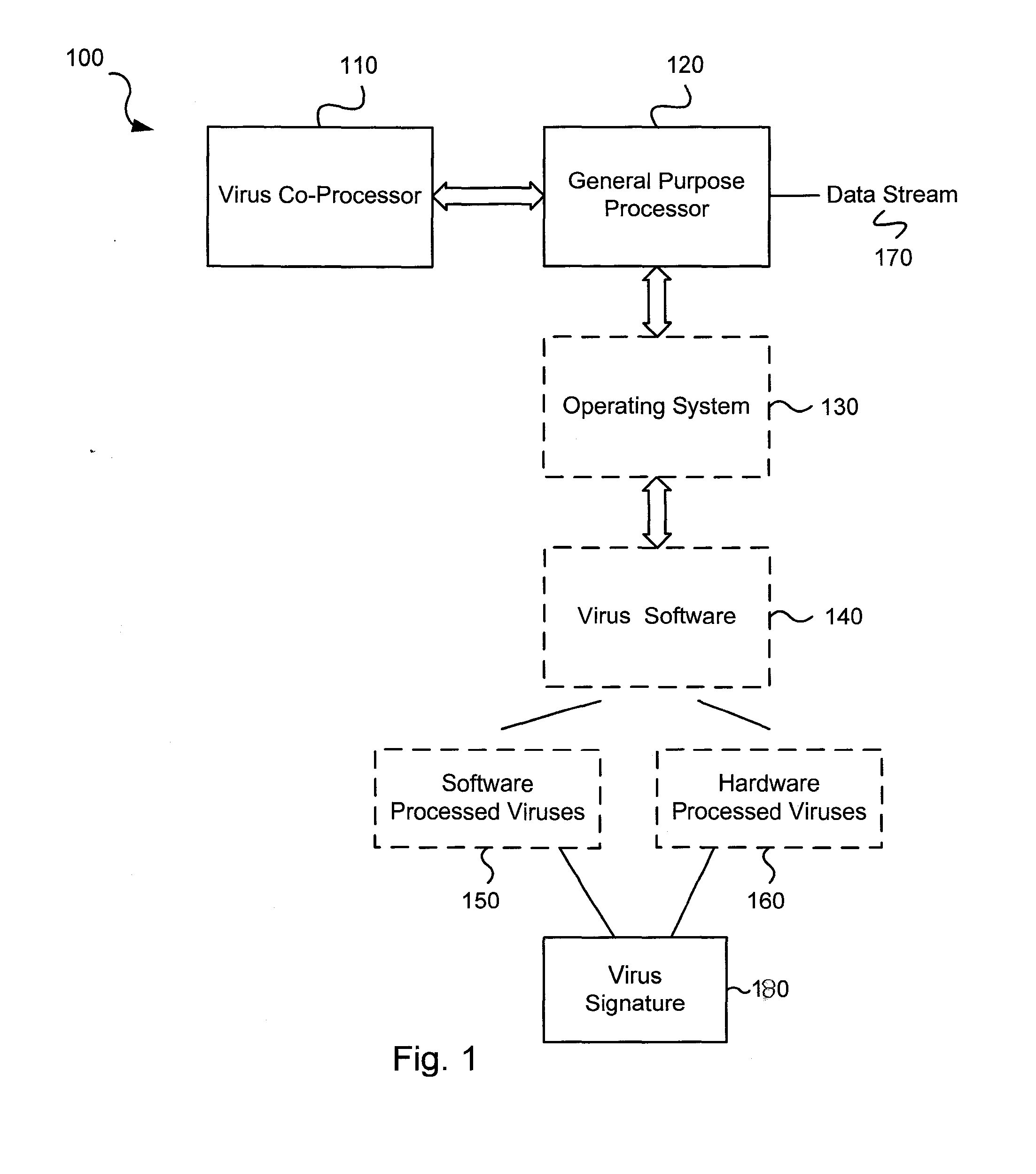 Circuits and methods for efficient data transfer in a virus co-processing system