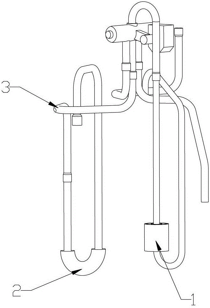 A compressor piping system and refrigeration device