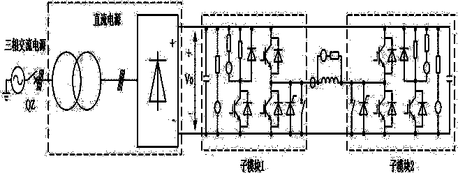 Testing circuit of half-bridge-structure voltage source current converter and modulation method thereof