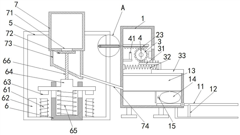 An automatic feeder for feeding ducks in an ecological orchard