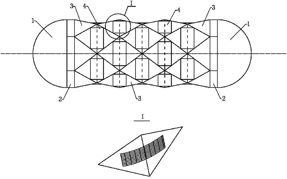 Multi-plane cylindrical shell structure with reinforced folded corners