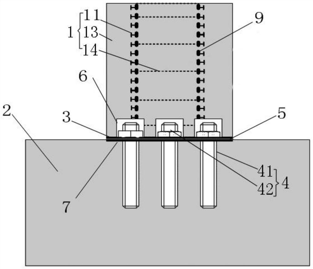 Connecting system of fabricated combined pier and bearing platform and construction method of connecting system