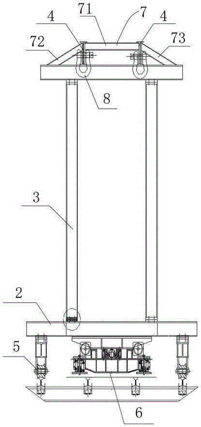Dismounting device for dismounting components of shield tunneling machine in tunnel and application of dismounting device