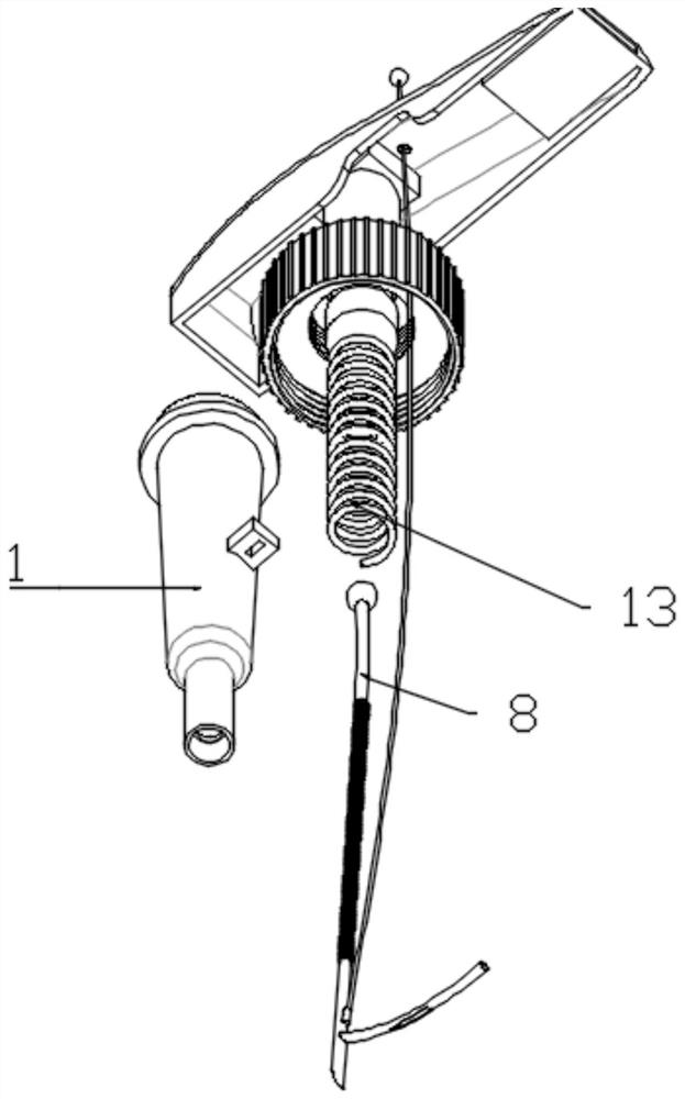 External spring structure of spray head of emulsion pump
