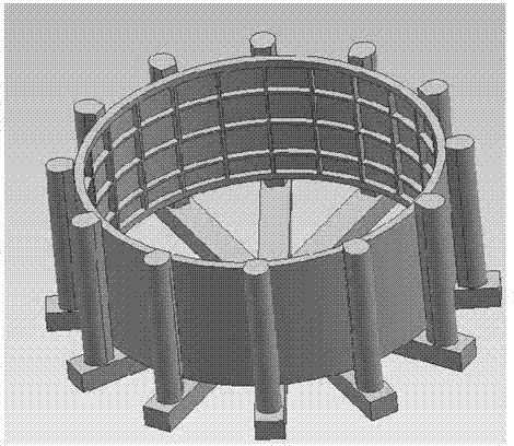 Large cylindrical shell aluminum alloy casting low-pressure casting and shrinking control device