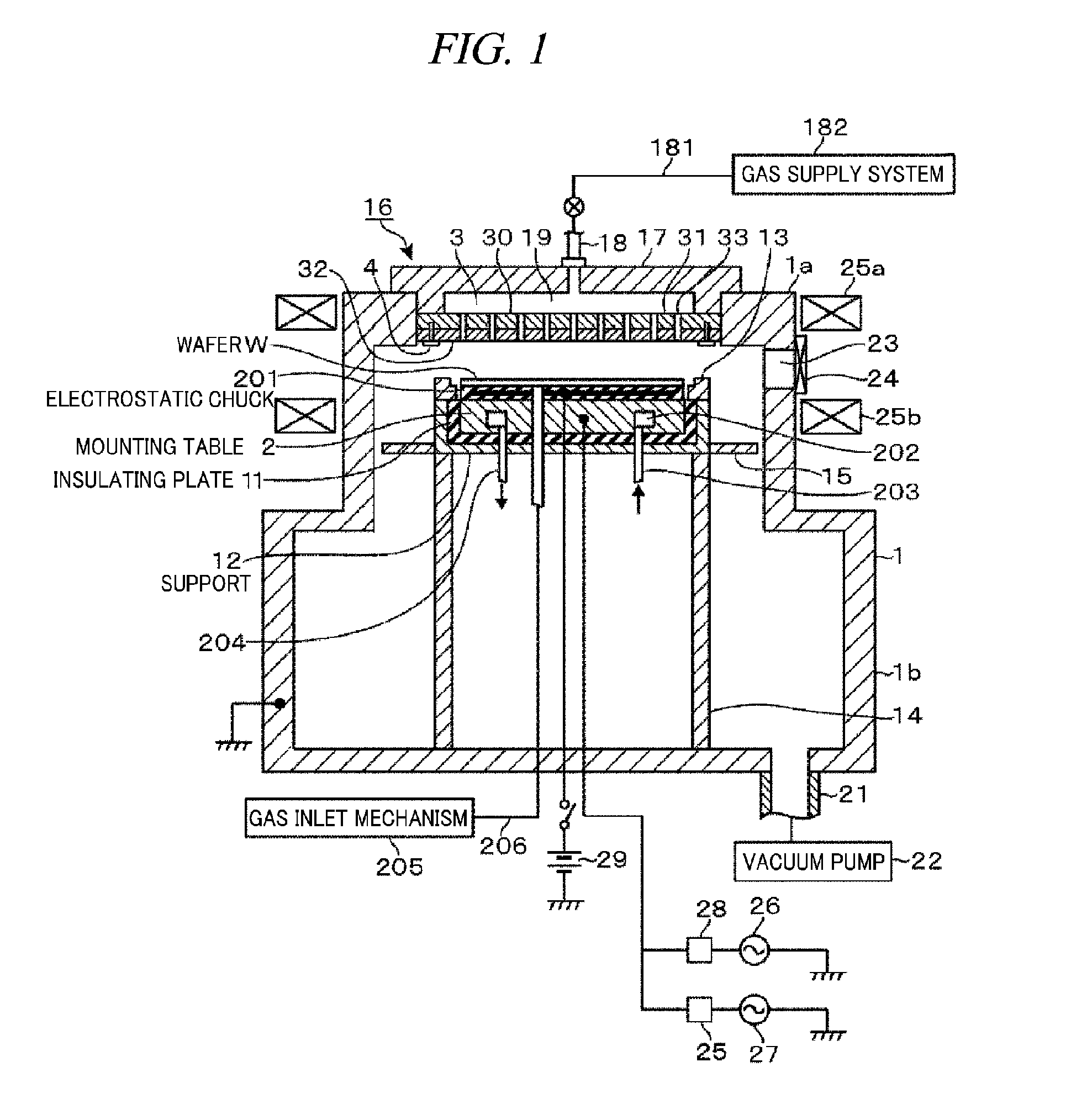 Gas shower structure and substrate processing apparatus