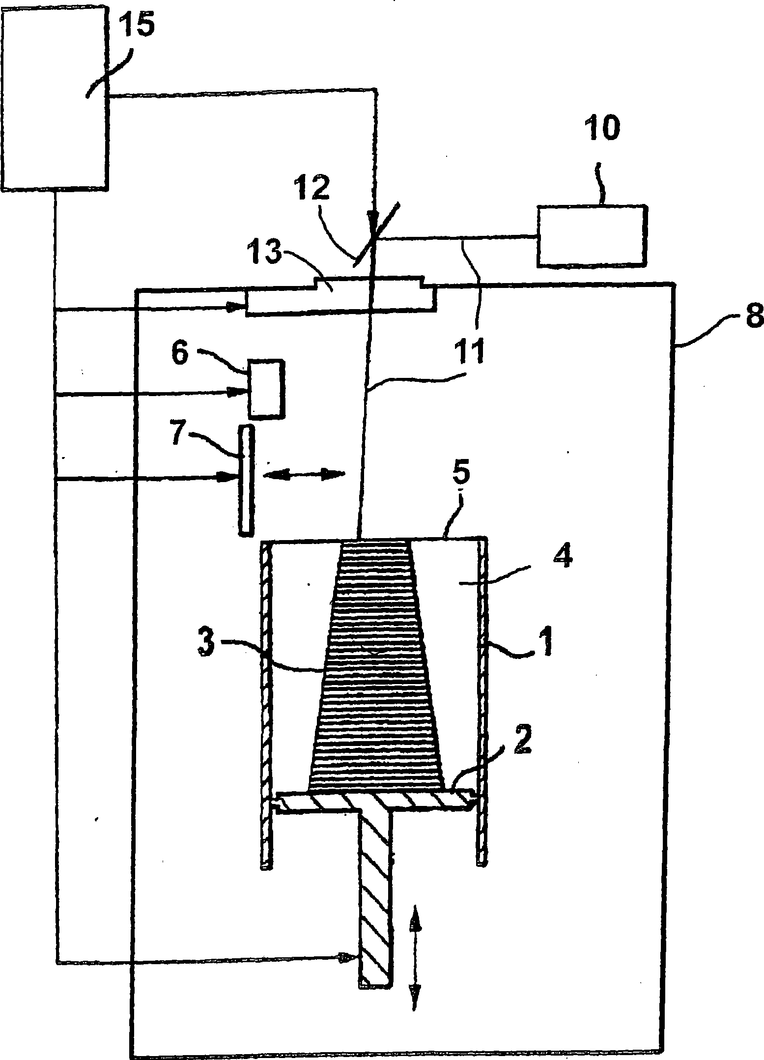 Device for producing a three-dimensional object in layers