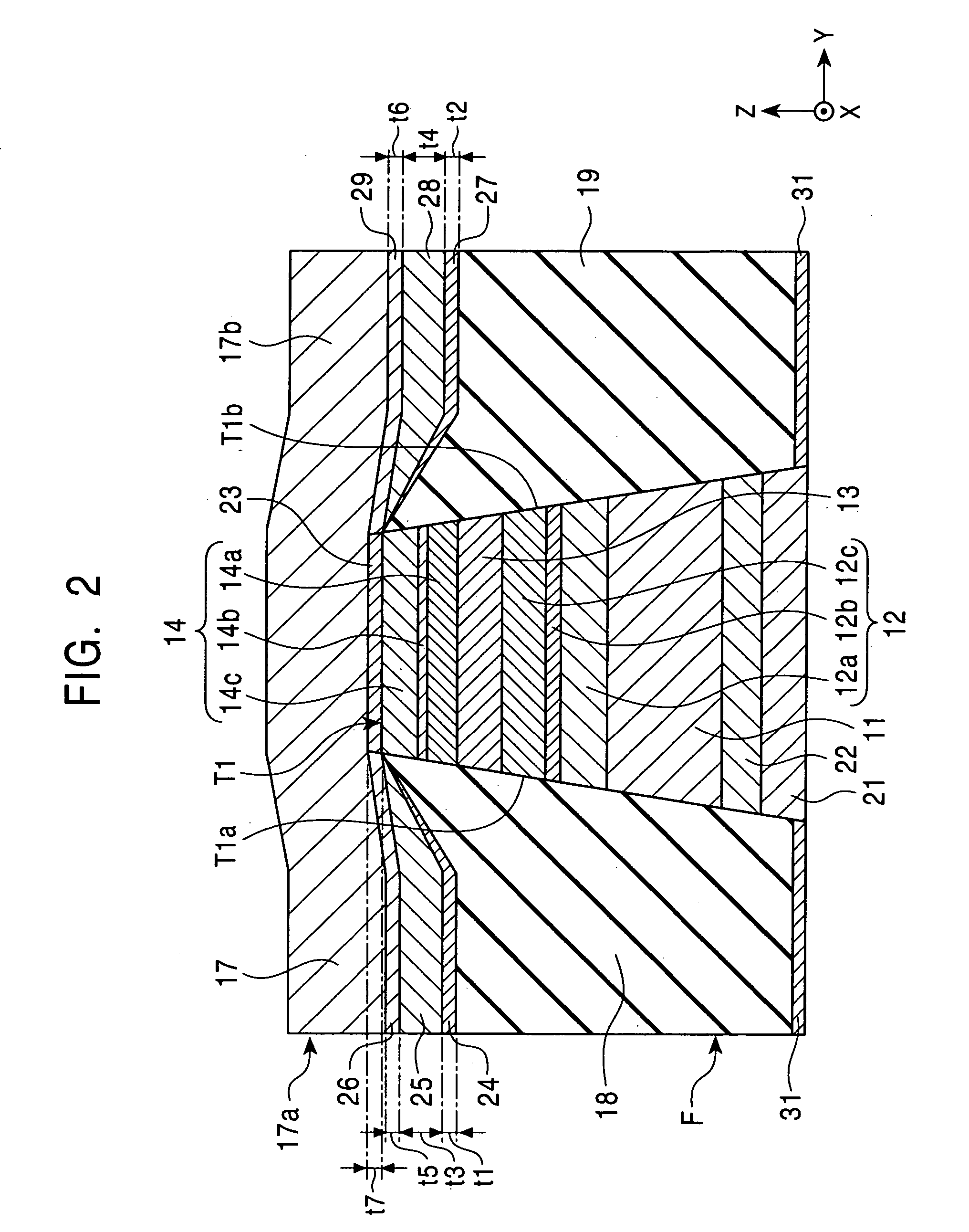 Magnetic head comprising magnetic domain control layer formed on ABS-side of magnetic flux guide for GMR element and method of manufacturing the magnetic head