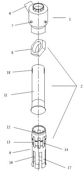 An auxiliary high-pressure water jet slit blowout prevention device