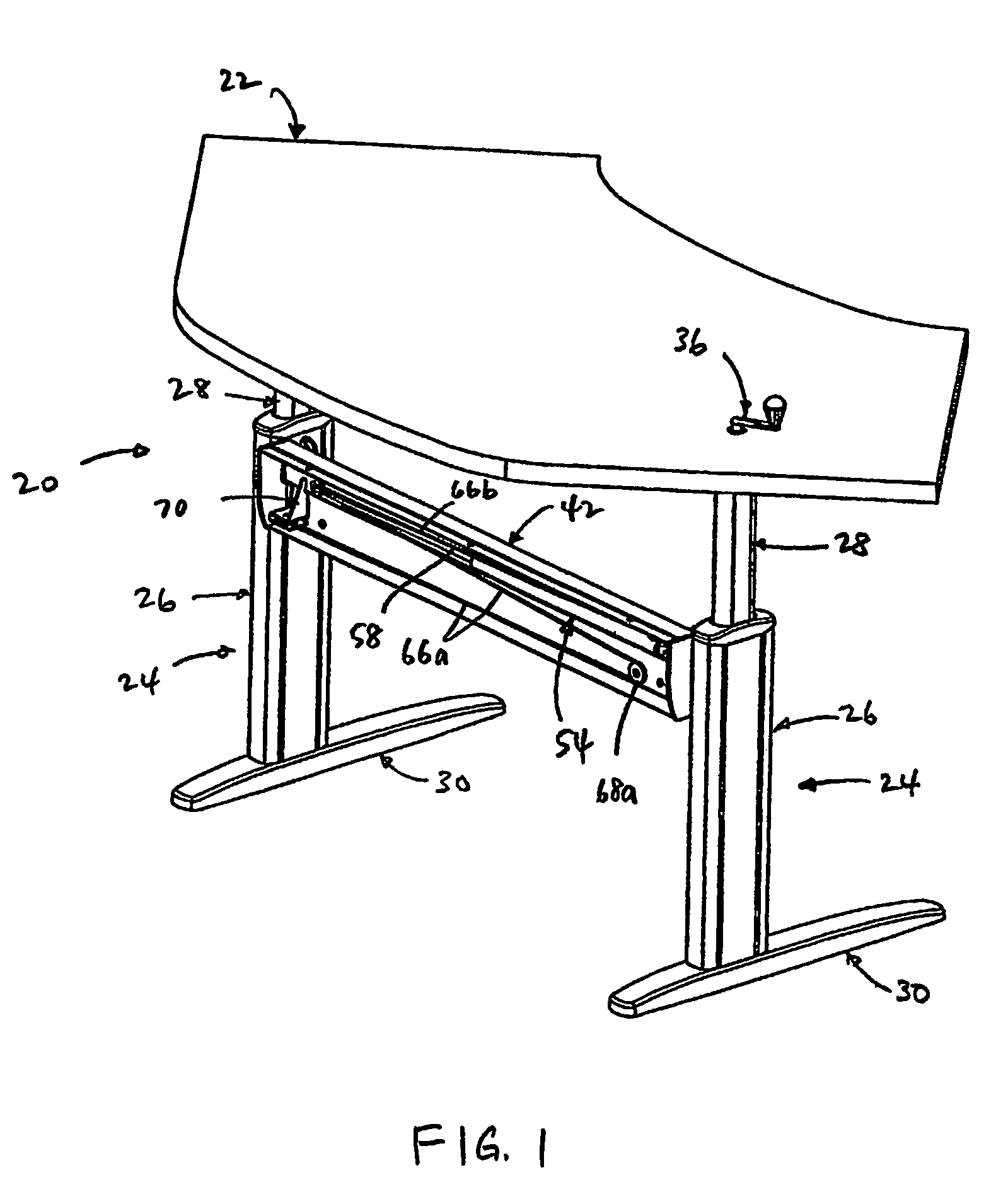 Quick crank adjustable height table