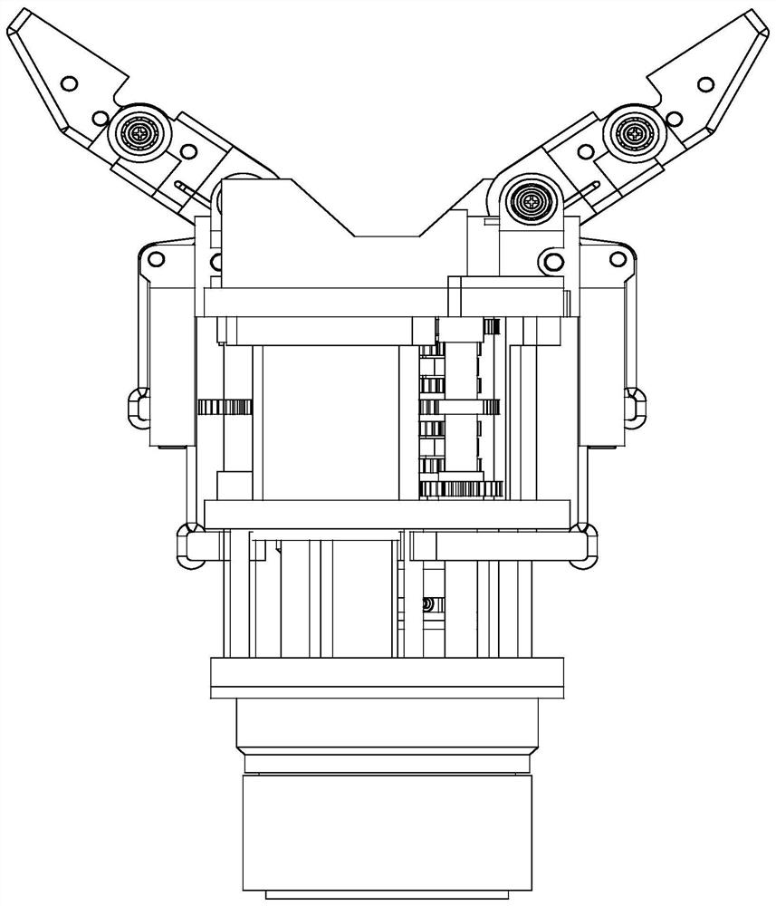 Coupling adaptive three-finger differential robot gripper device with tendon-rope transmission