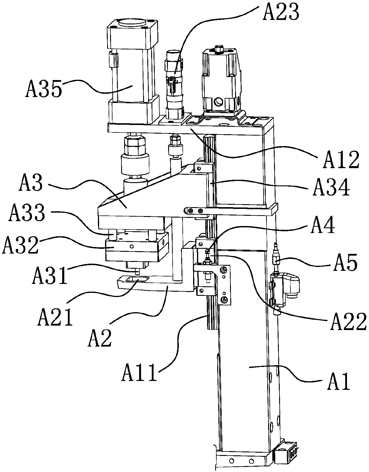 Vacuum pressure sensor assembling device and assembling method thereof