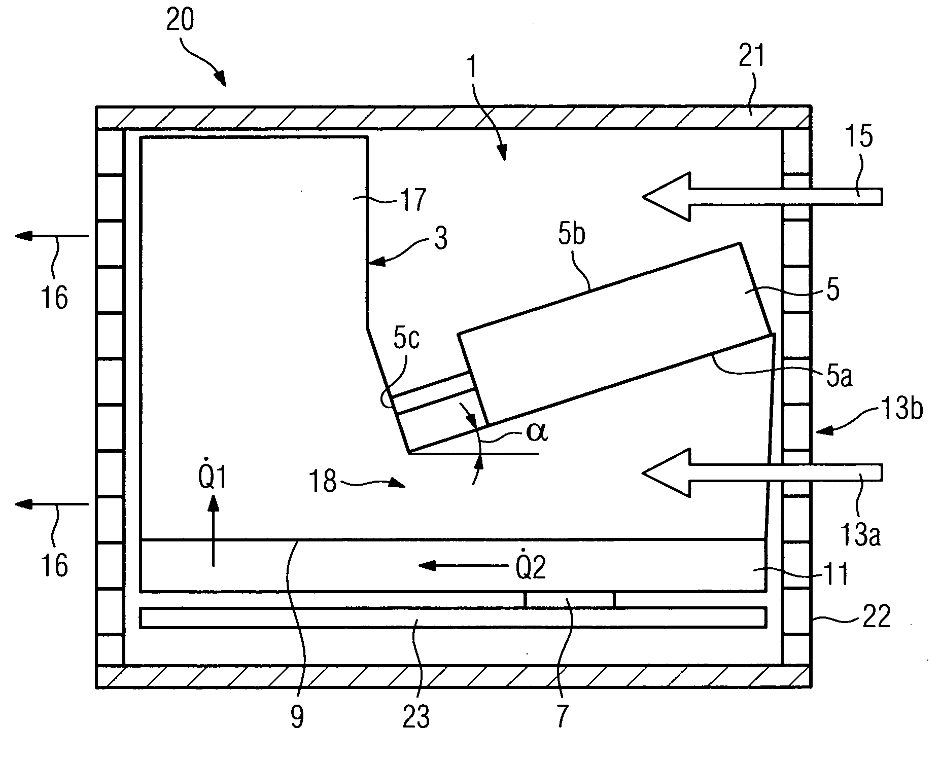 Cooling facility for cooling a component