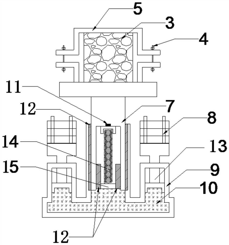 An anti-shock and vibration-absorbing support based on hydraulic principle and its working method