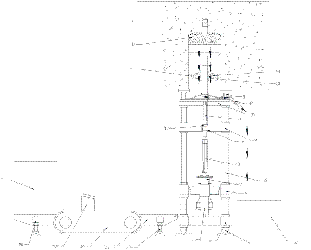 Movable type upward inverse well drilling machine