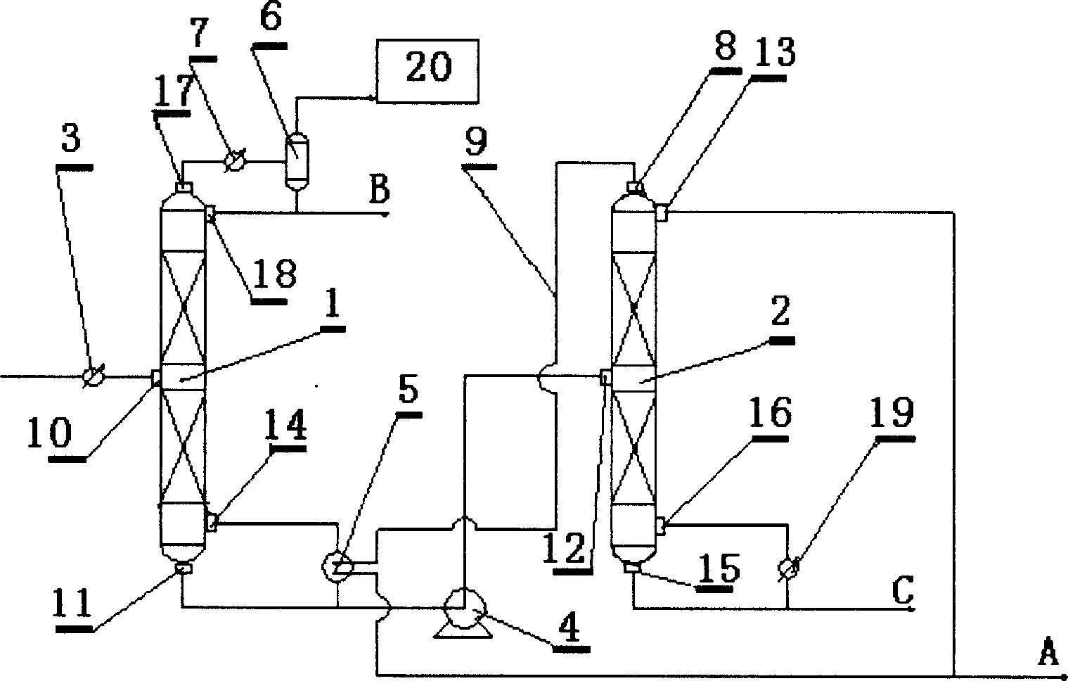 Method and device for separating 1, 2, 3-trimethylbenzene