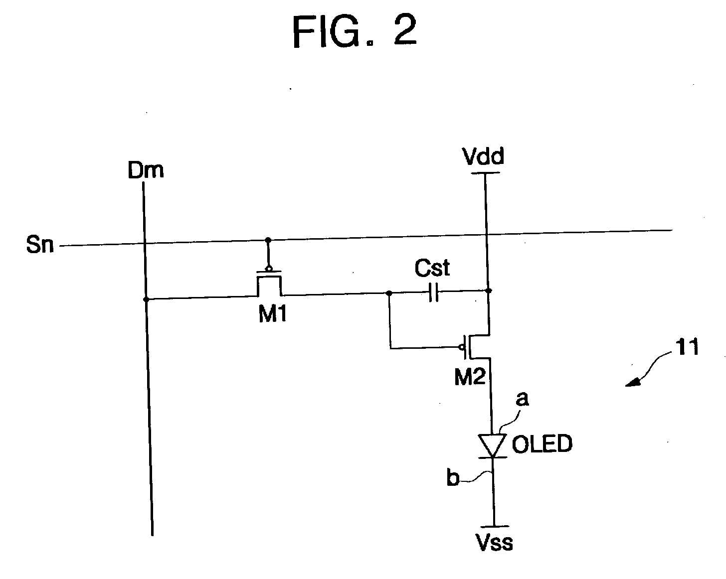 Organic electroluminescent display device having plurality of driving transistors and plurality of anodes or cathodes per pixel