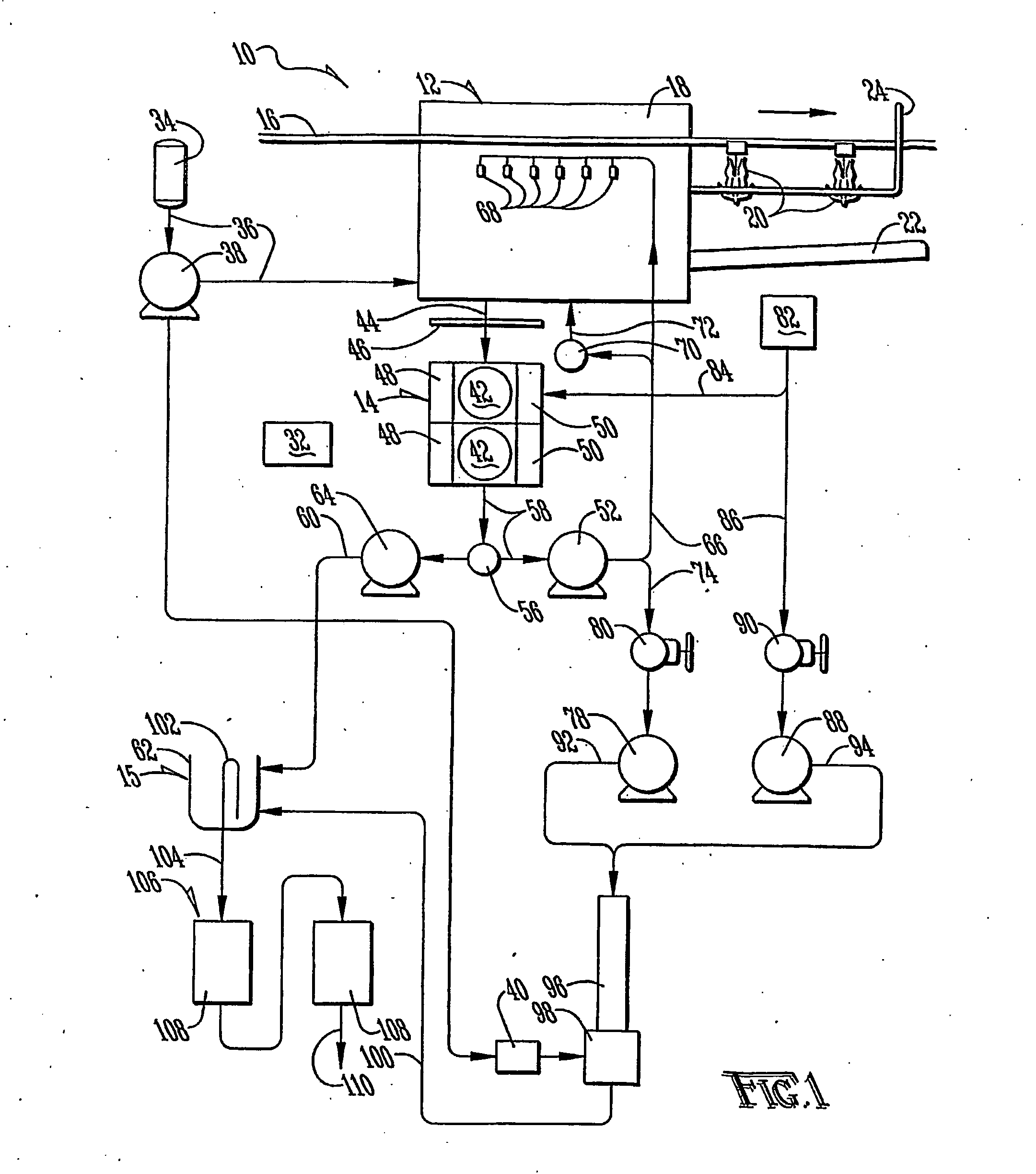 Application System with Recycle and Related Use of Antimicrobial Quaternary Ammonium Compound
