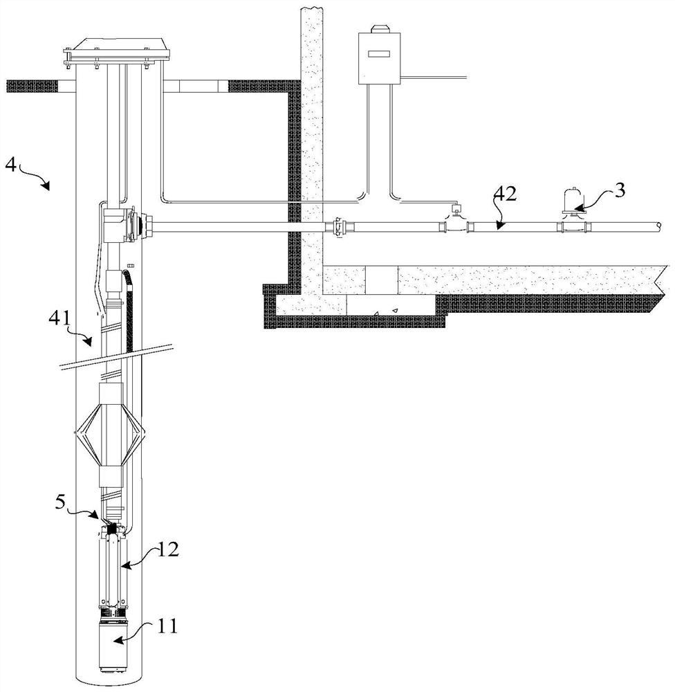 Constant-pressure deep-well pump system and control system and control method thereof
