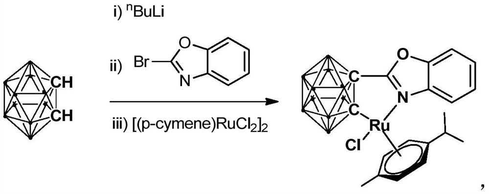 Ruthenium Complex Containing Ortho-Carboryl Benzoxazole Structure and Its Preparation and Application