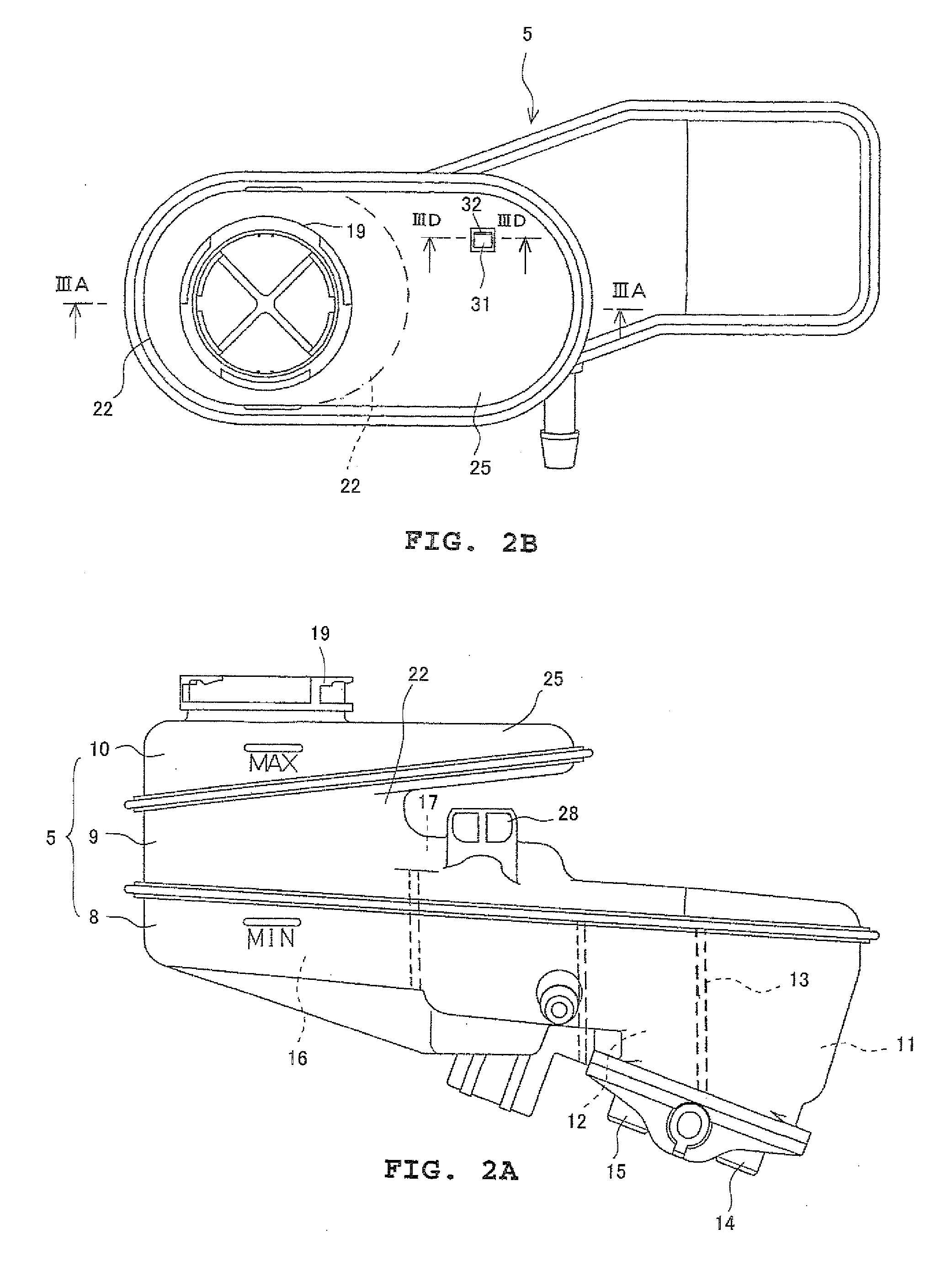 Reservoir tank and brake device using the reservoir tank