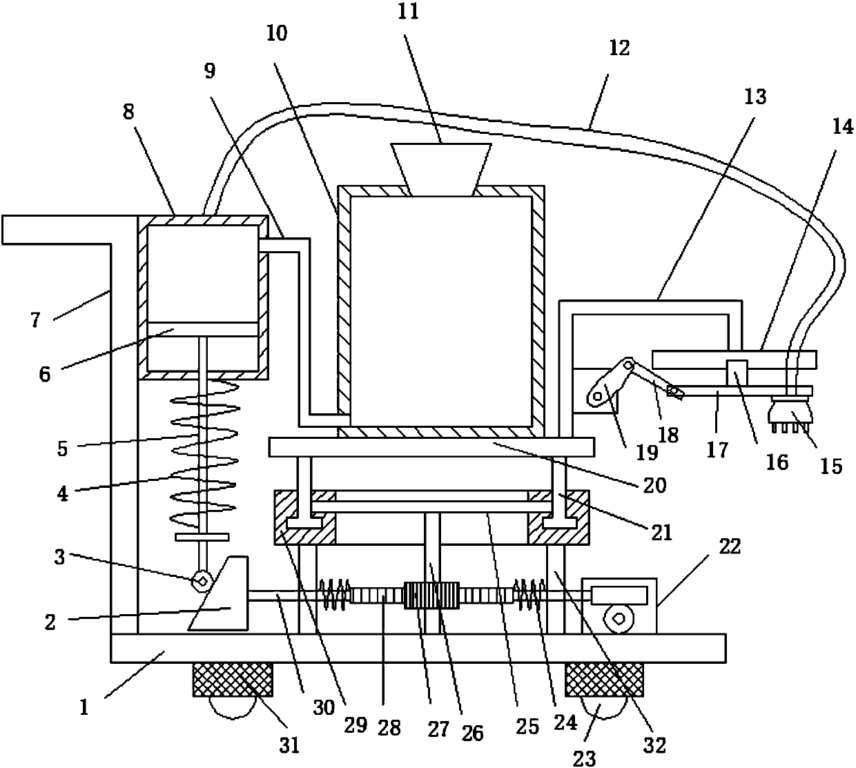 Irrigation and pesticide-spraying integrated device for municipal landscaping