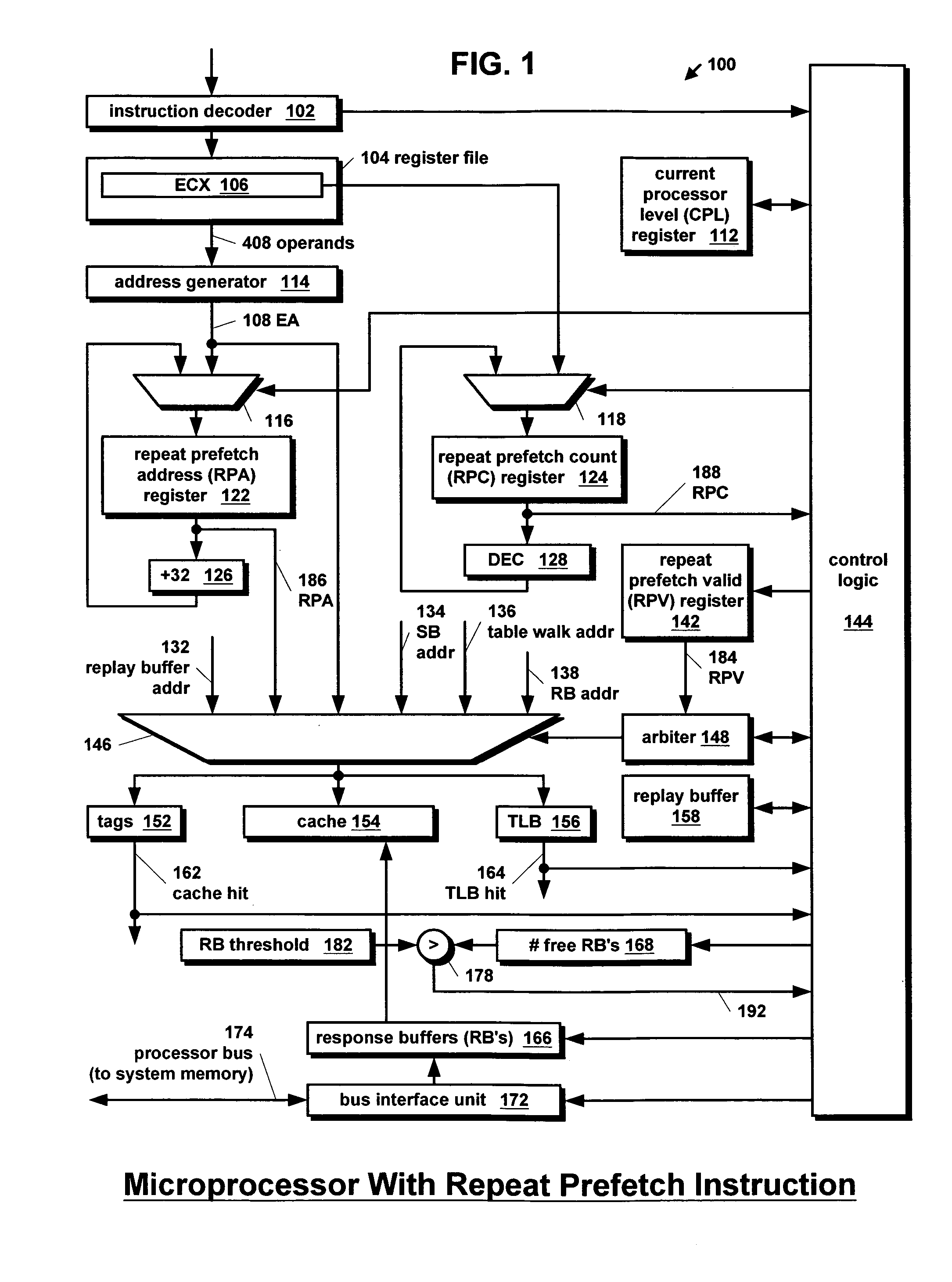 Microprocessor with repeat prefetch instruction
