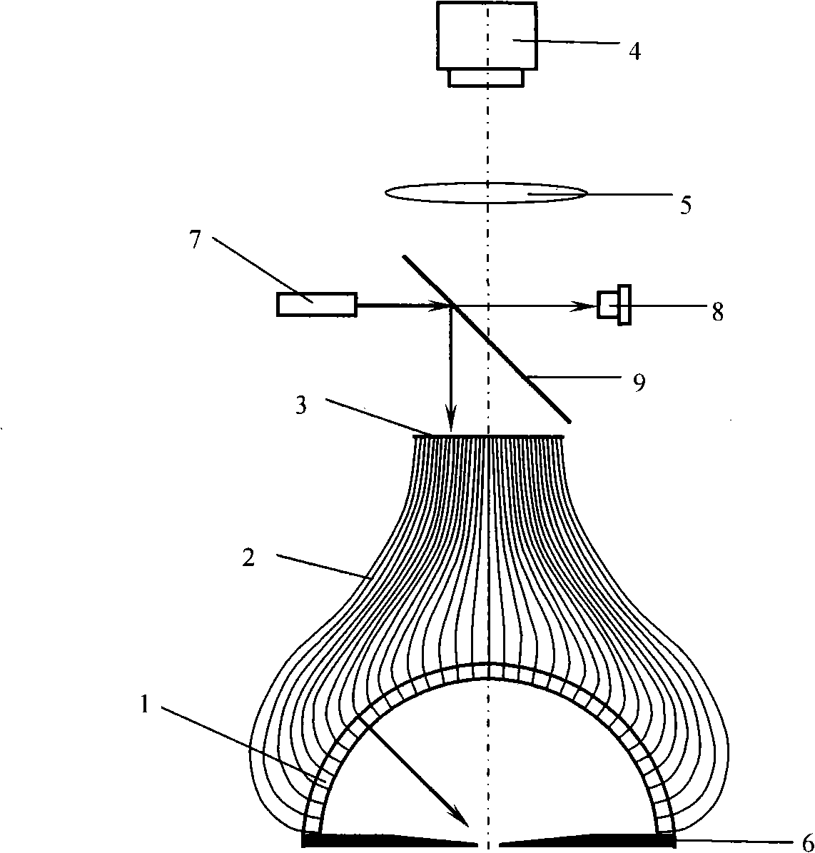 Device for measuring radiation and scattered light field three dimensional distribution
