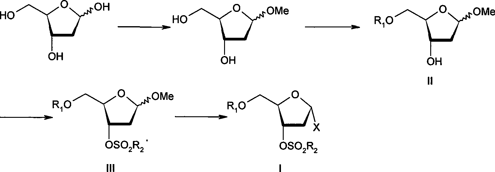 Intermediate for synthesizing azidothimidine, preparation thereof and use in azidothimidine synthesis