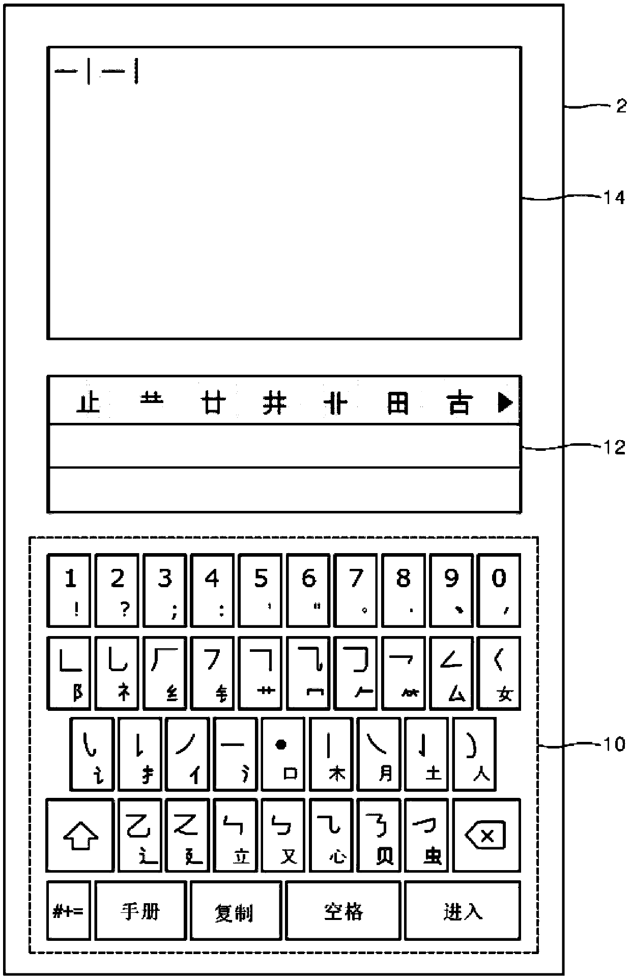 Keyboard for typing chinese character