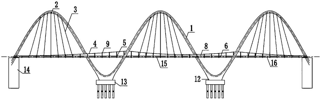 Single spiral arch and a suspension cable composite bridge structure system