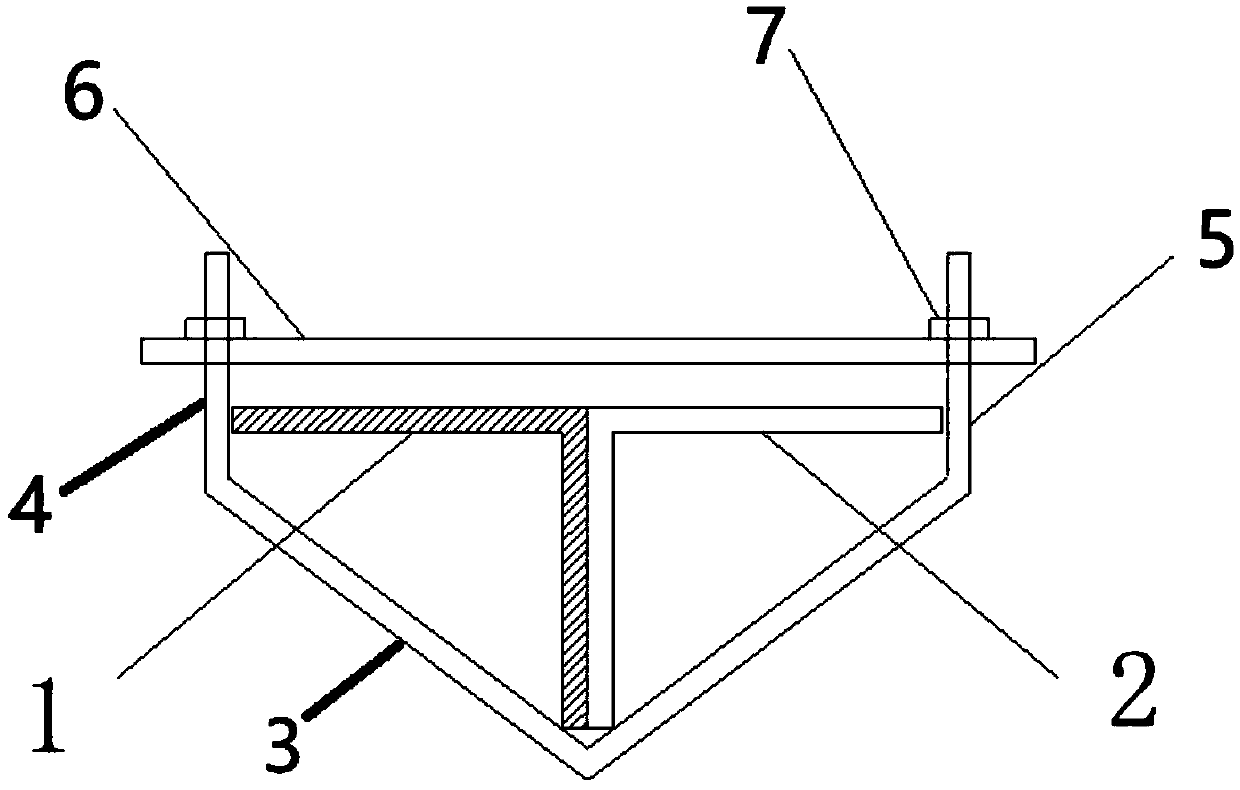 Reinforcing device for power transmission tower angle steel diagonal material