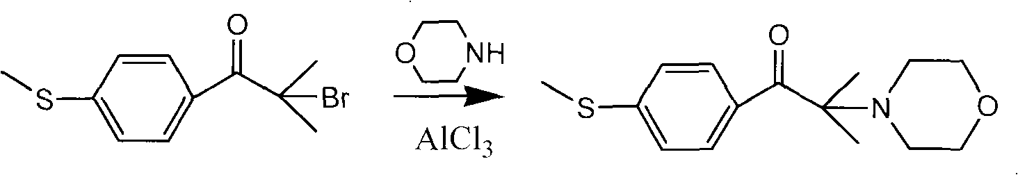 Method for synthesizing 2-methyl-1-[4-(methylthio)phenyl]-2-(4-morpholinyl)-1-propanon