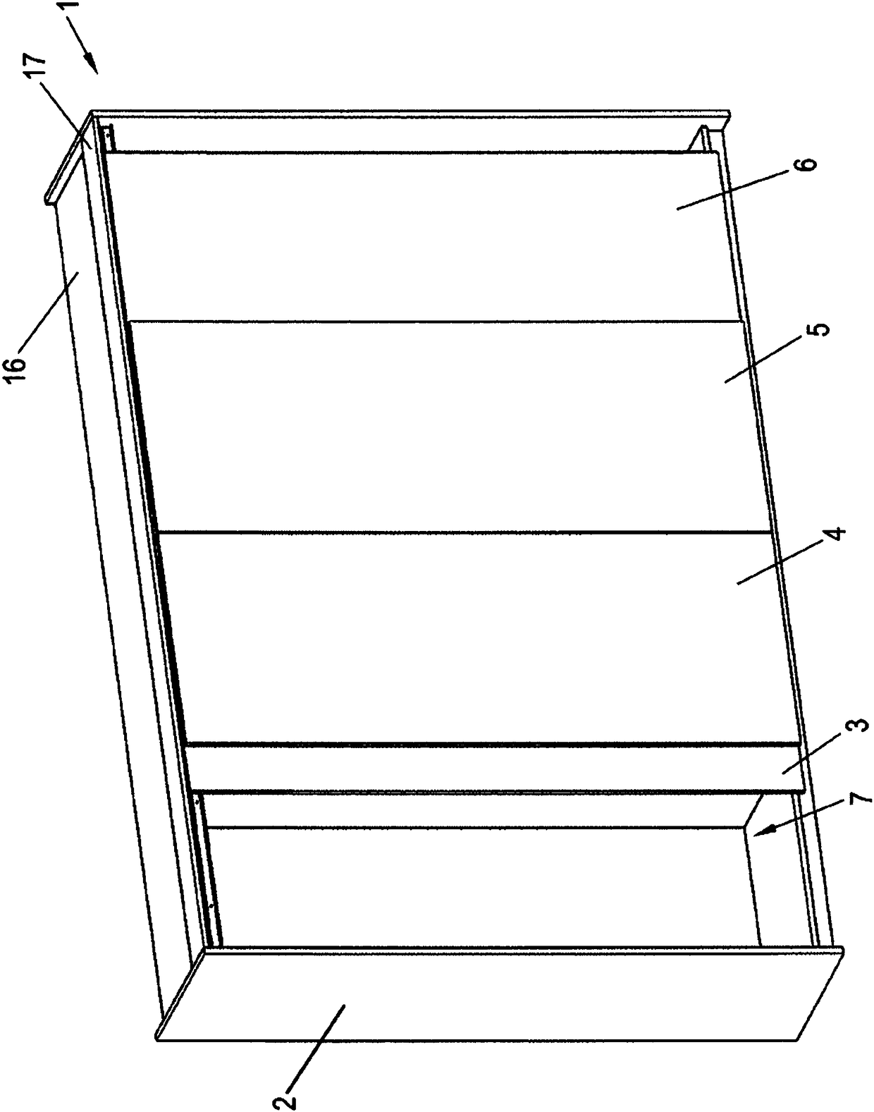 Guide assembly for sliding doors and cupboard unit