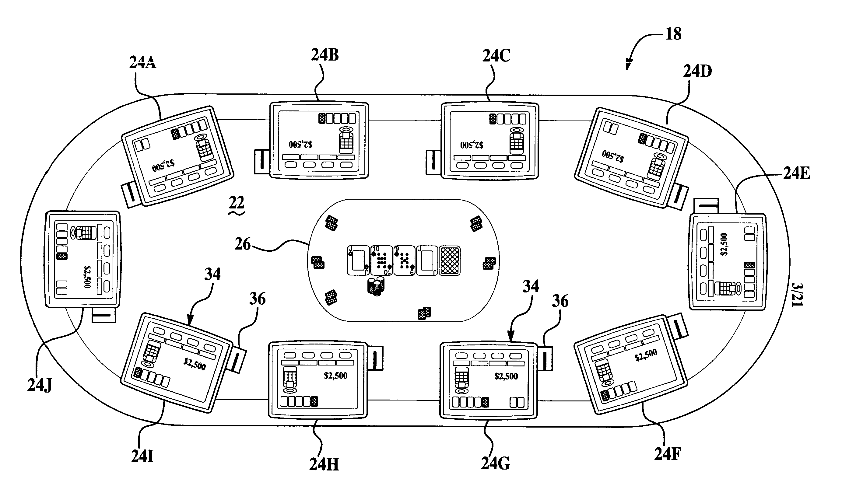 Electronic gaming system and method of house collection